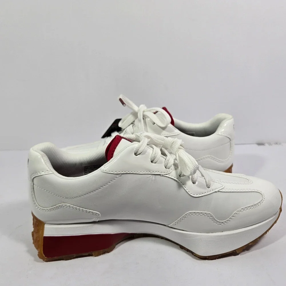 Skechers x Rolling Stones Womens 8.5  Roadies Surge White Red Lips Sneakers